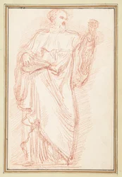 Stehende männliche Figur mit Buch