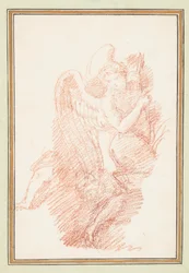 Geflügelte Figur mit Bogen