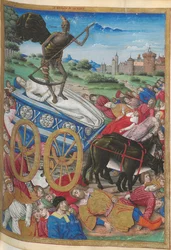Der Triumph des Todes: der Tod von Laura. Miniatur aus Pétrarque, Les Triomphes