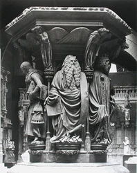 Moses (Detail) vom sechseckigen Sockel des Brunnens von Moses, Kopie des Originals aus Chartreuse de Champmol, Dijon