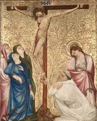 Kalvarienberg mit einem Kartäusermönch, 1389-1395
