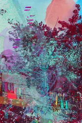Abstrakte Glitch-Landschaft