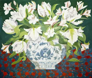 Weiße Doppeltulpen und Alstroemerien, 2013