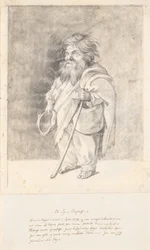 Der römische Zwerg Francesco Ravai, genannt Bajocco. Ganze Figur, Dreiviertelprofil nach links