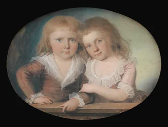 Kontorchef H.E. Moes zwei Kinder