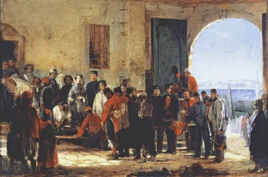 Der Krimkrieg: die Krankenschwester Florence Nightingale im Krankenhaus von Scutari in der Türkei, 1856