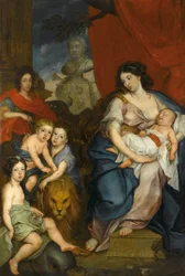 Porträt der Königin Maria Kazimiera mit Kindern