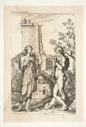 Diane de Gabies und ein Faun, aus Sculpturae Veteris Admirata