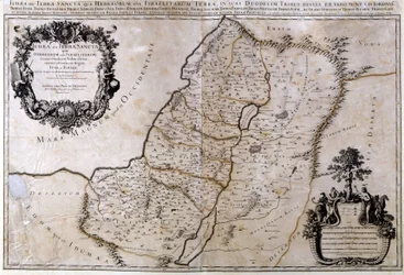 Historische geografische Karte von Palästina. Jansson Atlas