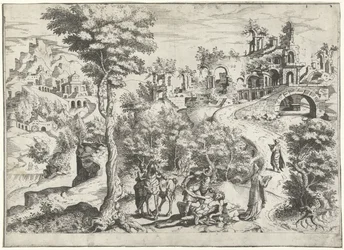 Landschaft mit dem barmherzigen Samariter