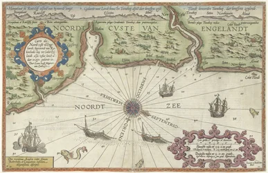 Karte der Nordküste Englands bei Newcastle upon Tyne - Karte der Nordküste Englands, beginnend bei Robin Hood
