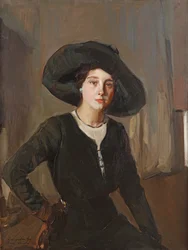 Elena mit schwarzem Hut, 1910.