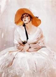 Porträt von Raquel Meller (1888-1962), spanische Sängerin und Schauspielerin. Detail. Gemälde von Joaquín Sorolla (1863-1923). 1919. Madrid. Sorolla-Museum.