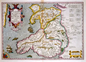 Karte von Wales, veröffentlicht um 1630