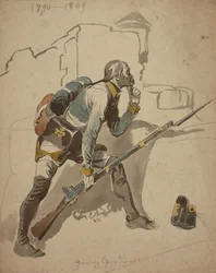 Ein privater Infanterist der Linie (möglicherweise 27. Regiment, Hessen-Kassel), 1790-1809
