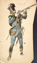 Ein Schütze der österreichischen Jäger, des Prestigekorps einer nationalen Elite, 1835