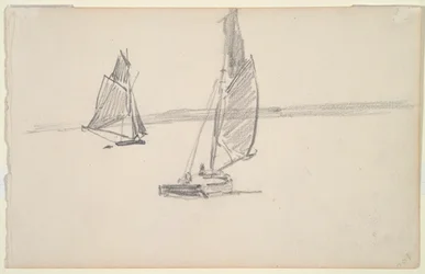 Zwei Fischerboote auf ruhigem Wasser (recto); Zwei Segelboote auf ruhigem Wasser (verso)