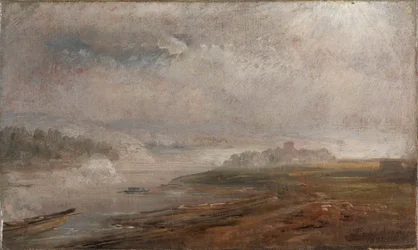 Die Elbe an einem nebligen Morgen