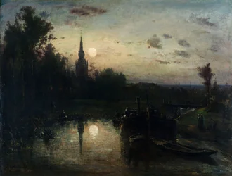 Johan Jongkind - Mondschein in Overschie