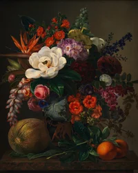 Eine Vase mit Blumen