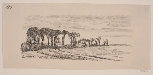 Landschaft mit einer Reihe von Bäumen