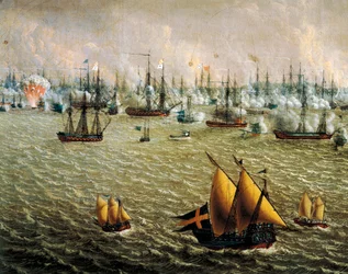 Schlacht von Skargard zwischen schwedischen und russischen Flotten wegen der schwedischen Herrschaft über Finnland, 10. Juli 1790
