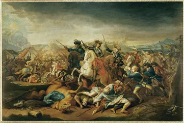 Prinz Eugen von Savoyen während der Schlacht von Belgrad