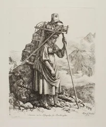 Milchmagd auf einer „Säter“ der Königsalpe