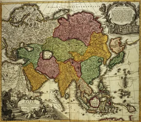 Karte von Asien, Nürnberg, um 1730