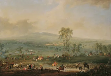 Laxenburg von der Schneiderau gegen Guntramsdorf und Mödling