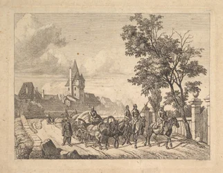 Die Kosaken eskortieren den Gepäckwagen, 1816