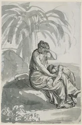 Hagar und Ismael in der Wüste