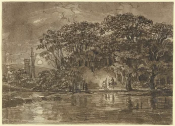 Nächtliche Flusslandschaft