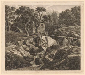 Landschaft mit Wasserfall