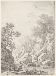 Ein Wasserfall bei Felsenklippen