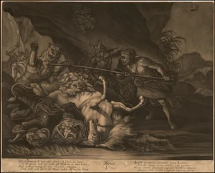 Ca. 1770 allegorische Mezzotinto von Afrika