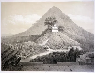 Malerische Ansicht am Tempel des Kreuzes, Palenque, Tafel 20 aus 