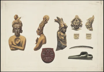 Eine Sammlung von Waldecks Originalkunstwerken aus Mesoamerika, Box 10 von 22