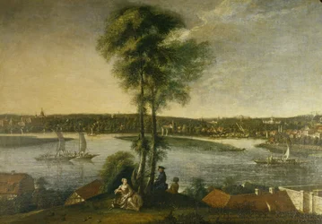 Potsdam, Schlosspark Sanssouci vom Brauhausberg aus