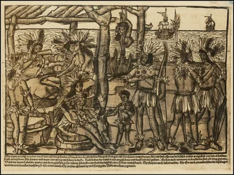 1500er Illustration von Ureinwohnern von Johann Froschauer