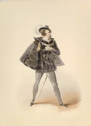 Kostümstudie für Belmonte in Die Entführung aus dem Serail von W.A. Mozart, ca. 1830-50