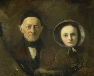Porträt von Johann Joseph Hermann, dem Schwiegervater des Künstlers, mit seiner Enkelin Ida Schwartze, der ältesten Tochter des Künstlers