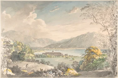 Ansicht des Klosters in Tegernsee von Nordosten