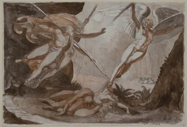 Satan, von Ithuriels Speer berührt