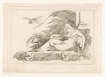 Schlafende Frau mit Cupido