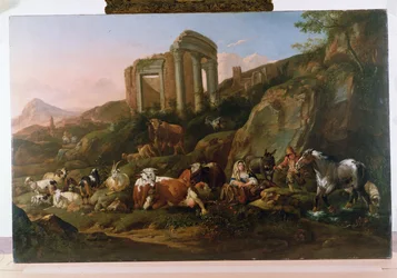 Klassische Landschaft mit Tieren