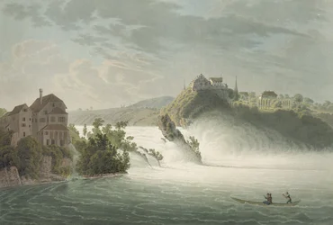 Der Rheinfall, graviert von J. Hurlimann