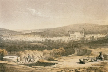 Ansicht von Bethlehem. Radierung von Bernatz et alii - Steinkopk J.F. Editore