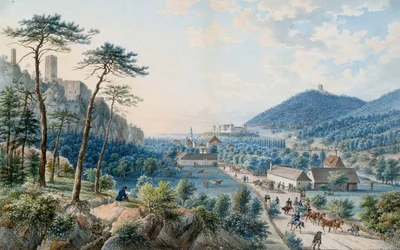 Blick auf das Weilburger Schloss bei Baden nahe Wien