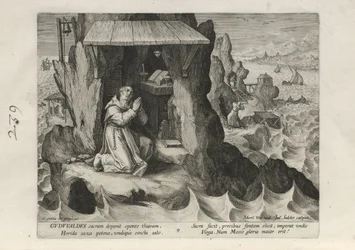 Gudwaldus, Tafel 9 von 25 aus der Serie Trophaeum Vitae Solitariae (männliche Einsiedler)